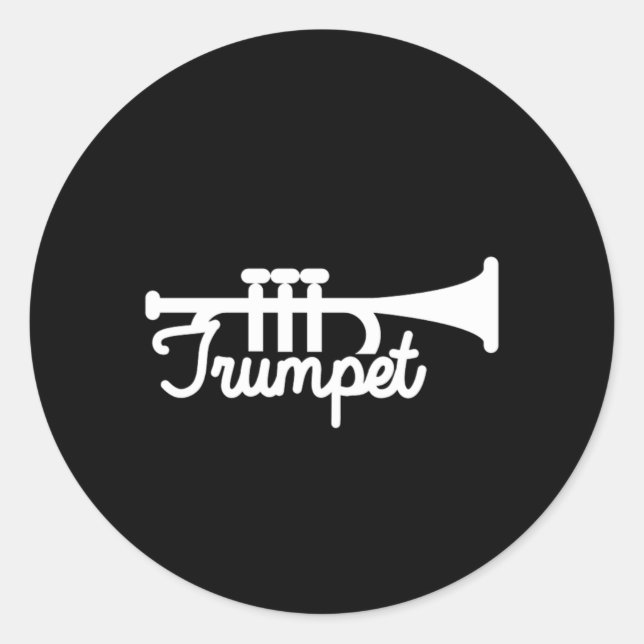 Musikinstrumentengeschenk für Trumpet Musikinstrum Runder Aufkleber (Vorderseite)