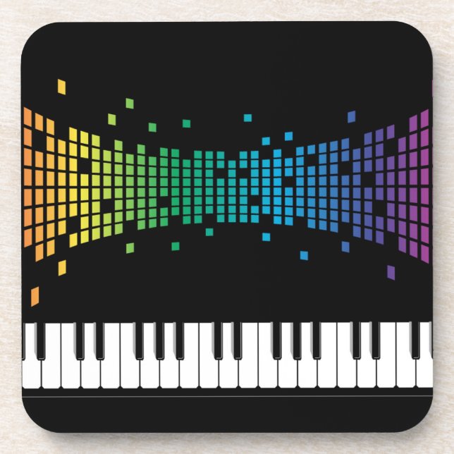 Musikinstrumentenliebhaber am Klavier Getränkeuntersetzer (Vorderseite)