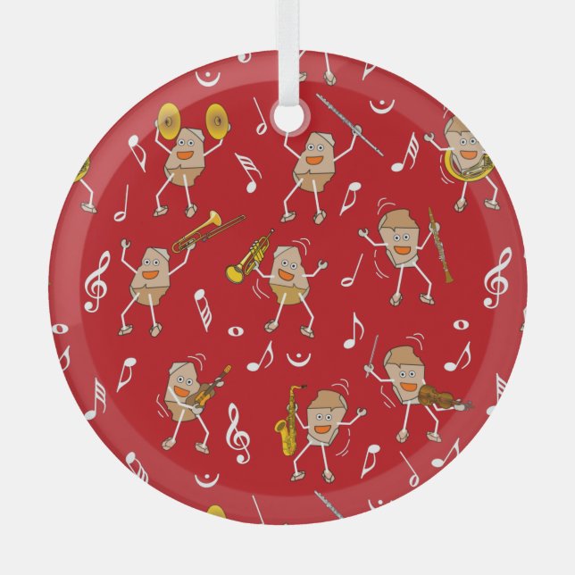 Musikinstrumentenrock Ornament Aus Glas (Vorderseite)