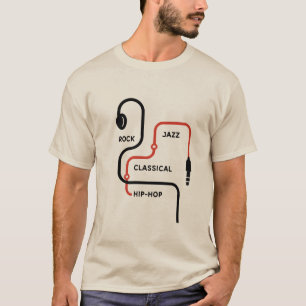 Musikkarte - Minimalistisches Headphone Unisex T - T-Shirt