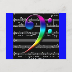 Musikkarten und Sticker Postkarte