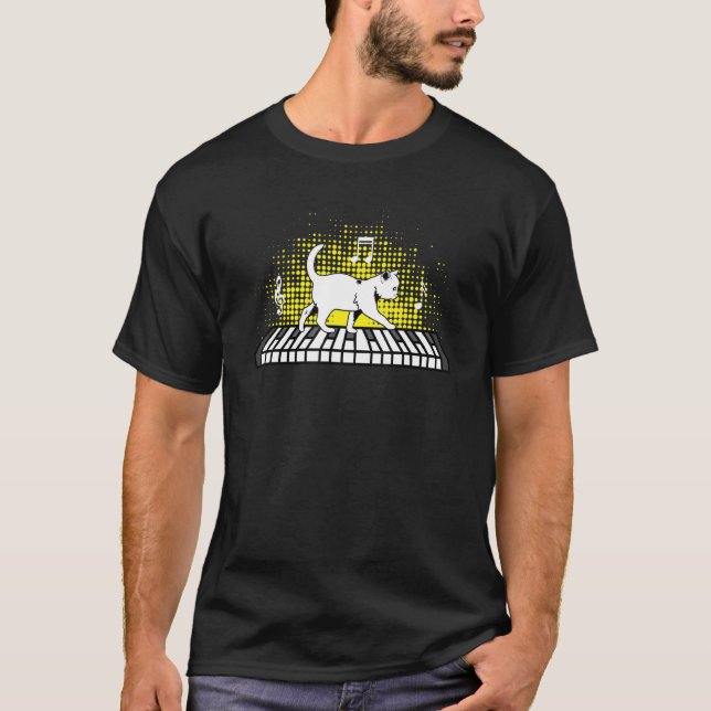 Musikkatze Instrumentalist T-Shirt (Vorderseite)