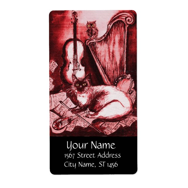 MUSIKKATZE UND EIGENSCHAFT, rot-weiß (Vorne)