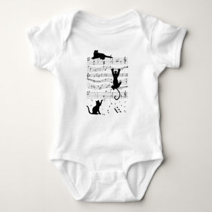 Musikkatzen Niedliches Funny Musician Geschenk Baby Strampler