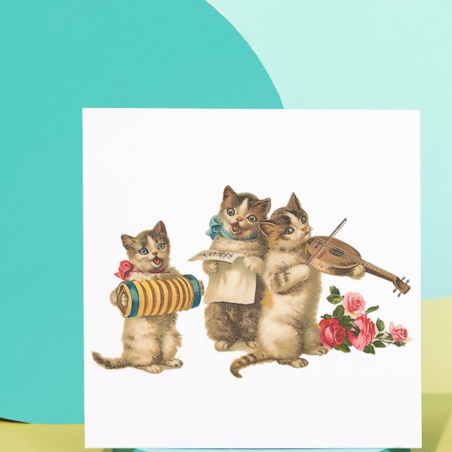 Musikkatzen Quadratischer Aufkleber (Von Creator hochgeladen)