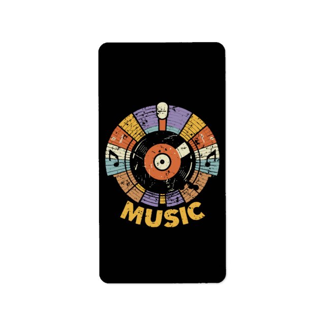 Musikklassiker Retro Adressaufkleber (Vorne)
