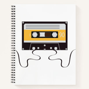 Musikklassisches Kassettenband Vintag Retro der 80 Notizbuch