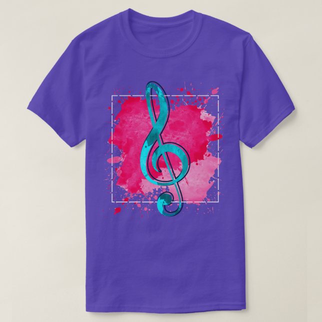 Musikkomponist Gift Treble Clef T-Shirt (Design vorne)