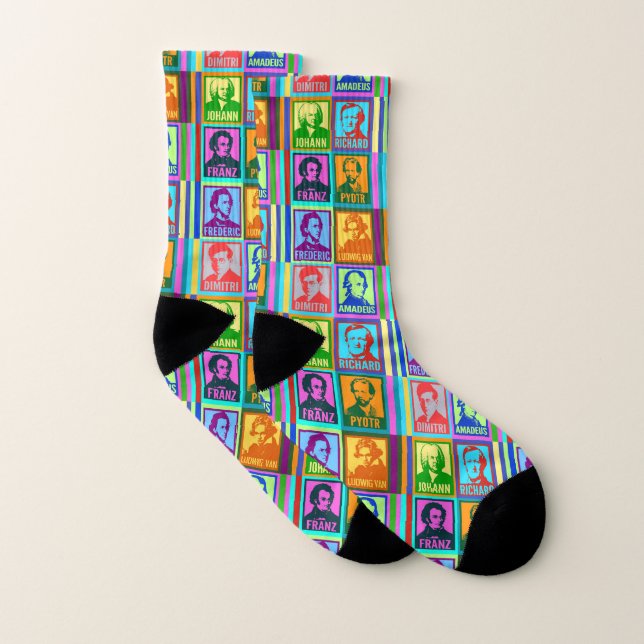 Musikkomponisten | Pop Art Multiprint Socken (Paar)