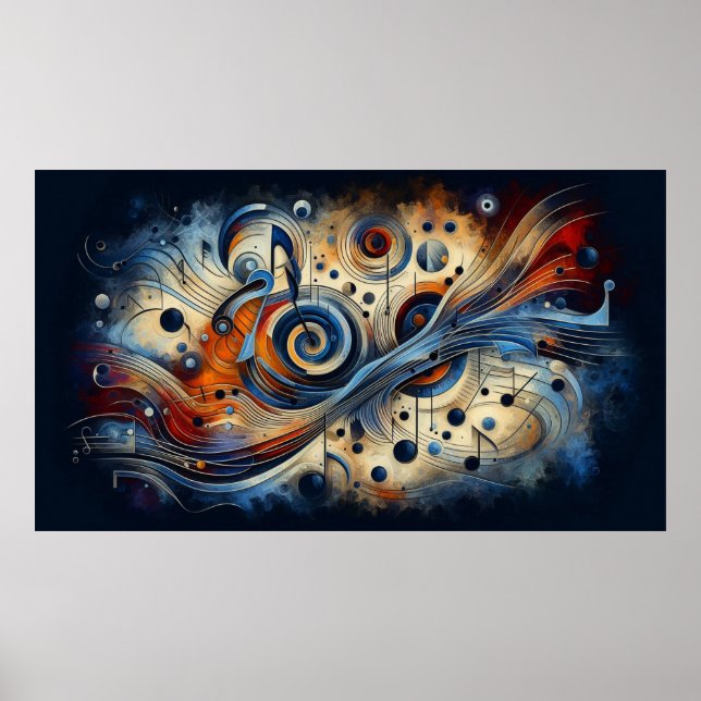 Musikkomposition - lyrisch abstraktes Stück 07 Poster (Vorne)