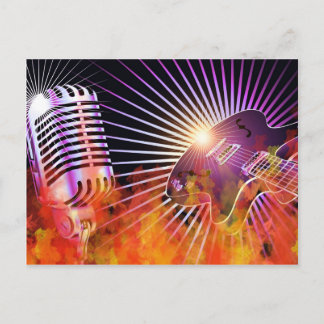Musikkonzertdesign mit Gitarre Postkarte