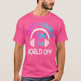 Musikkopfhörer auf World Off Music Lovers produzie T-Shirt
