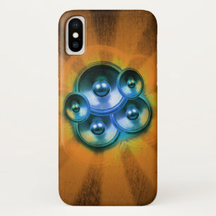 Musiklautsprecher und orangefarbene Sonne Case-Mate iPhone Hülle