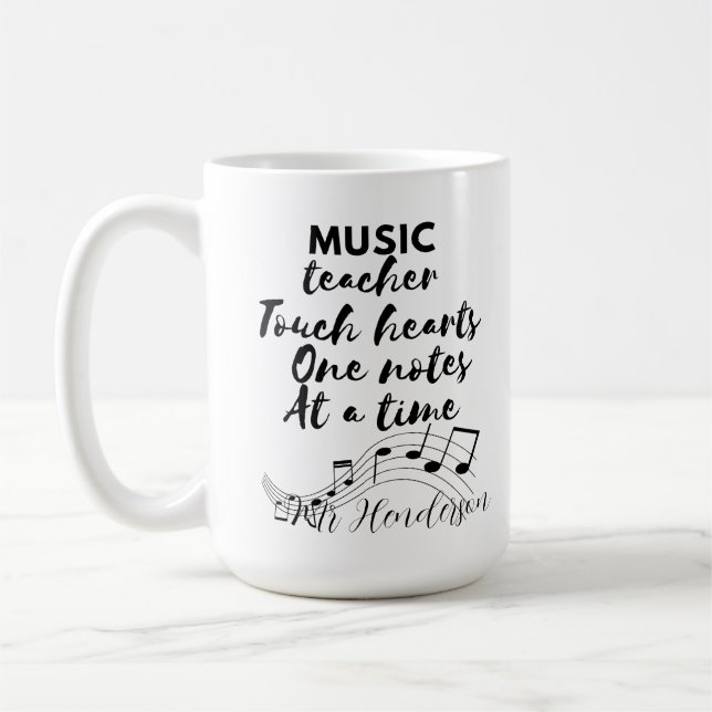 Musiklehrer berührt Herz Lehrer Dankbarkeitstag Kaffeetasse (Links)