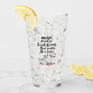 Musiklehrer berührt Herz Lehrer Dankeschön-Tag Glas
