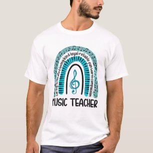 Musiklehrer Blauer Regenbogen Gekümmert Liebe T-Shirt