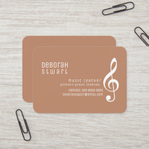 Musiklehrer Boho Brown Terrakotta Visitenkarte
