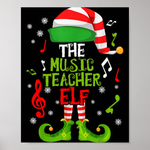 Musiklehrer Elf Weihnachten Familie passend Xmas G Poster