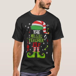 Musiklehrer-Elf-Weihnachten-Familie-Passende Weihn T-Shirt