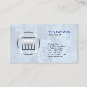 Musiklehrer Fett Piano Keys Icon Business Card Visitenkarte