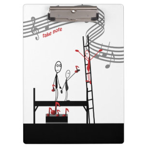Musiklehrer Funny Stickman Clipboard Klemmbrett
