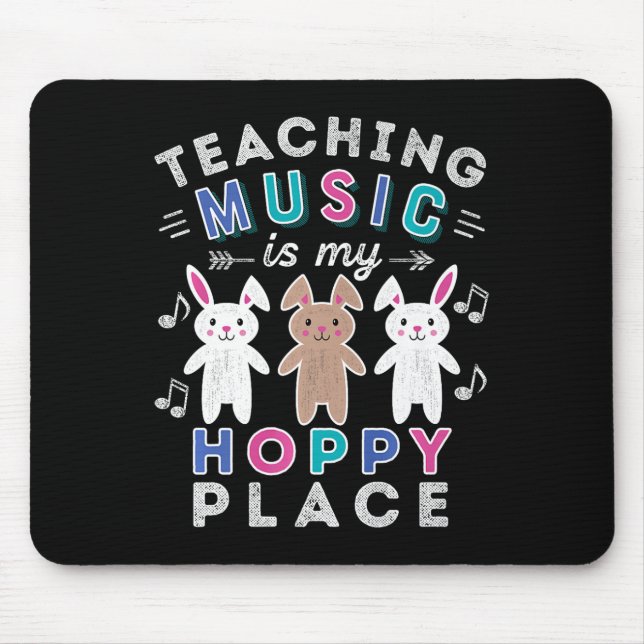 Musiklehrer Gift Osterhahn Bunny Rabbit Niedlich Mousepad (Vorne)