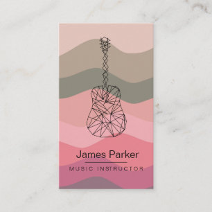 Musiklehrer Gitarre Logo Minimalistisch Musiker Ro Visitenkarte