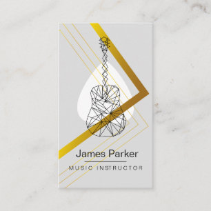 Musiklehrer Gitarre Logo Minimalistisch Musiker Visitenkarte