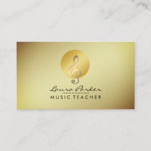 Musiklehrer Gold Musikerin Visitenkarte