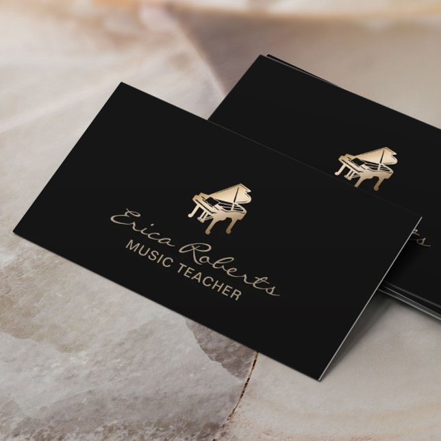 Musiklehrer Gold Piano Icon Klassik Musikalisch Visitenkarte (Von Creator hochgeladen)