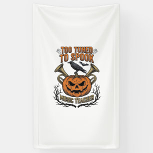 Musiklehrer Halloween-Kürbisgravur-Shirt De Banner