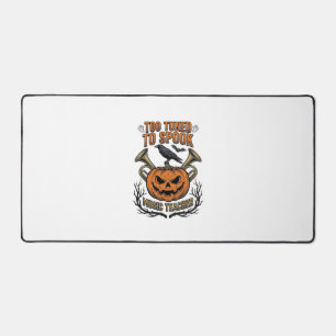 Musiklehrer Halloween-Kürbisgravur-Shirt De Schreibtischunterlage