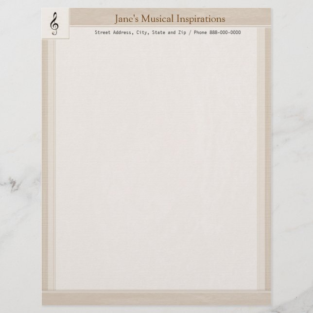 Musiklehrer Letterhead Stationary Briefbogen (Vorderseite)