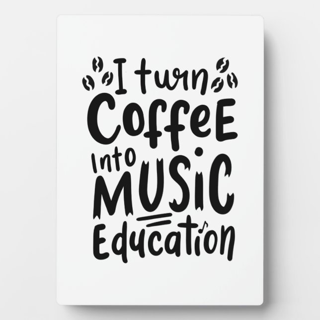 Musiklehrer machen Kaffee in Bildung Fotoplatte (Vorderseite)