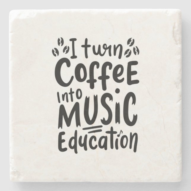 Musiklehrer machen Kaffee in Bildung Steinuntersetzer (Vorderseite)