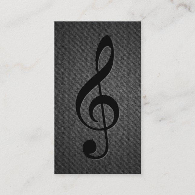 Musiklehrer Musical Clef Symbol Elegant Schwarz Visitenkarte (Vorderseite)