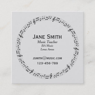 Musiklehrer-Musiknoten Quadratische Visitenkarte