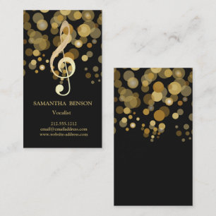 Musiklehrer Musikschlüssel-Logo Schwarzes Glitter Visitenkarte