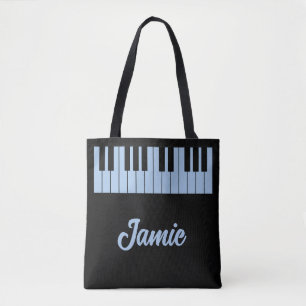 Musiklehrer Pastellblau Klaviertastatur Name Dunke