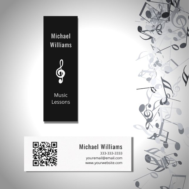 Musiklehrer QR-Code Treble Clef Symbol Mini Visitenkarte (Von Creator hochgeladen)