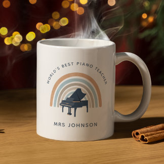 Musiklehrer Regenbogen Klavier Kaffeetasse