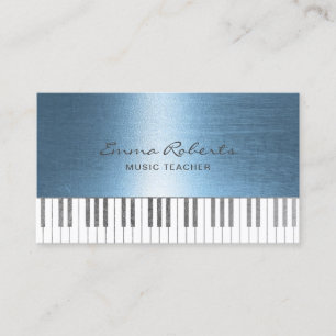 Musiklehrer Royal Blue Piano Keys Musical Visitenkarte