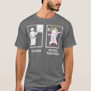 Musiklehrer s Dabbing-Einhorn-Lehrergeschenk T-Shirt