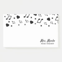 Musiklehrer-Script-Name Musical-Post-it-Notizen