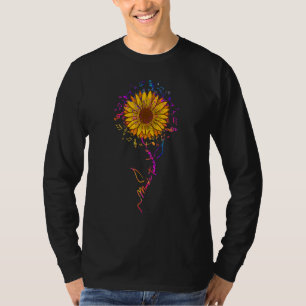 Musiklehrer Sonnenblume Noten Tie Dye Rücken T-Shirt