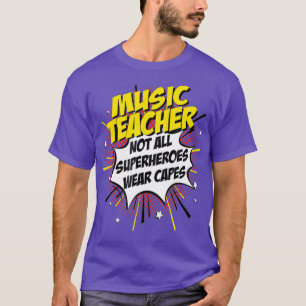 Musiklehrer Superheld Lustiges Comic-T-Shirt Gesch T-Shirt