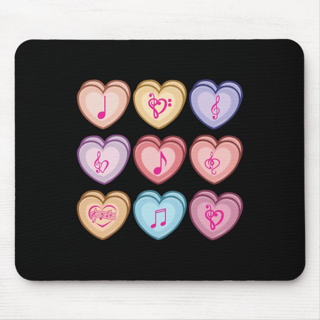 Musiklehrer Valentinstag Candy Heart Musik  Mousepad (Vorne)