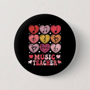 Musiklehrer Valentinstag Noten Herzen Button