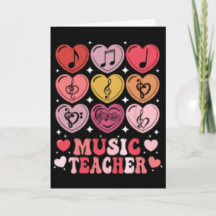 Musiklehrer Valentinstag Noten Herzen Karte