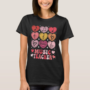 Musiklehrer Valentinstag Noten Herzen T-Shirt